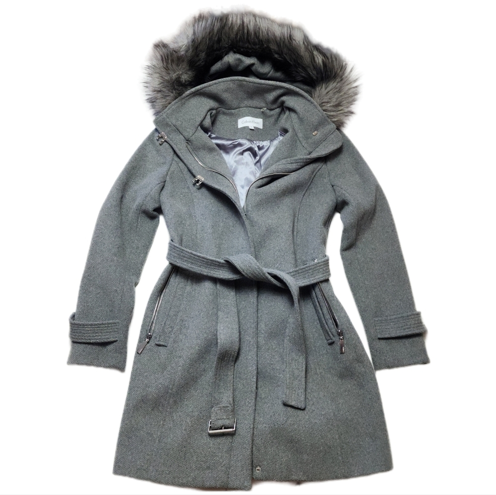 NEW! Calvin Klein Wool Coat - Picture 4 of 16